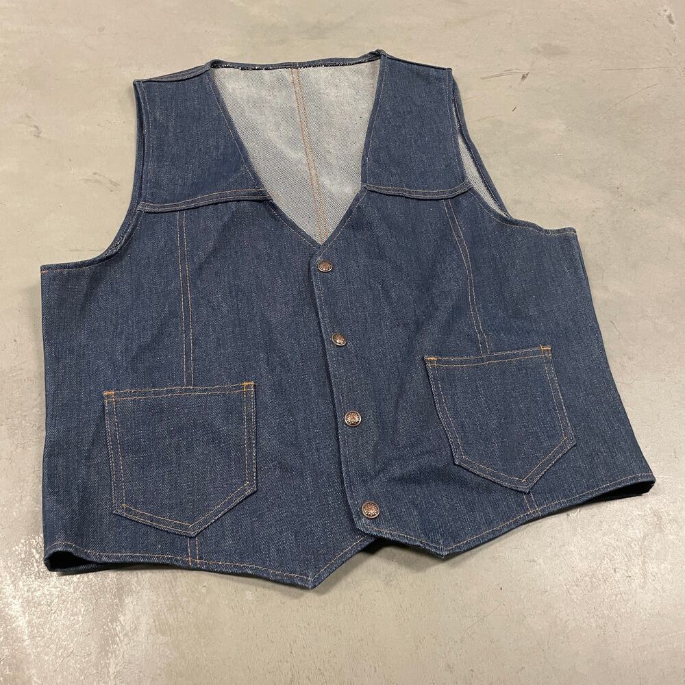 vintage 80s denim vest jacket